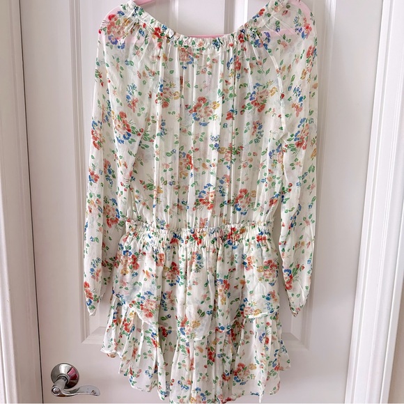 LoveShackFancy Silk Floral Popover Dress - Picture 9 of 14